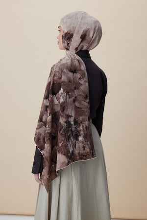 Gelincik Krep İpek Şal 70x190 Cm - Kum