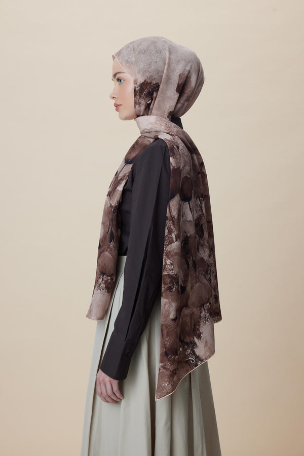 Gelincik Krep İpek Şal 70x190 Cm - Kum