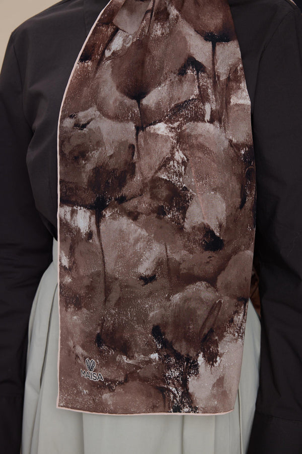 Gelincik Krep İpek Şal 70x190 Cm - Kum