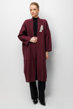 Aksesuar Detaylı Uzun Hırka