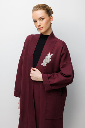 Aksesuar Detaylı Uzun Hırka