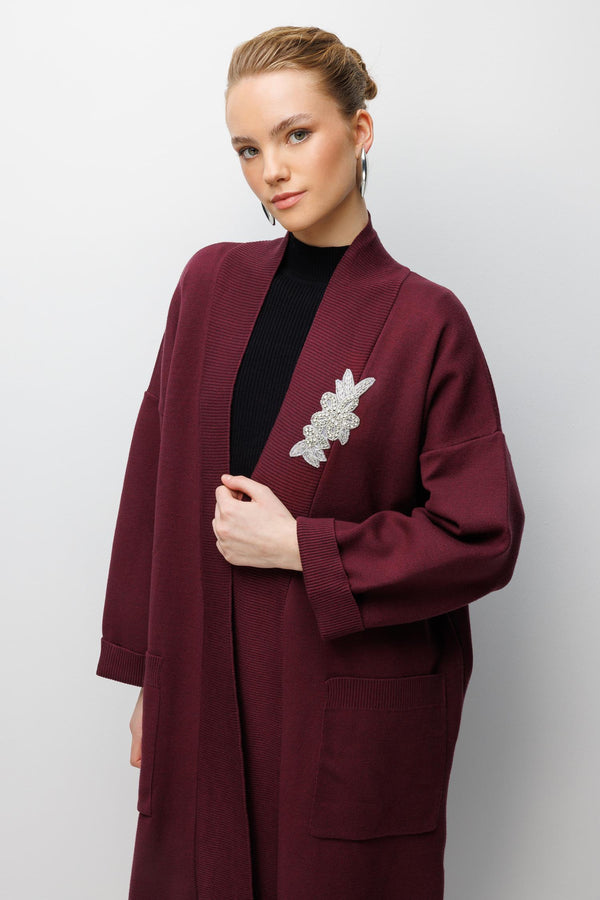 Aksesuar Detaylı Uzun Hırka