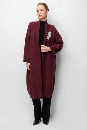 Aksesuar Detaylı Uzun Hırka