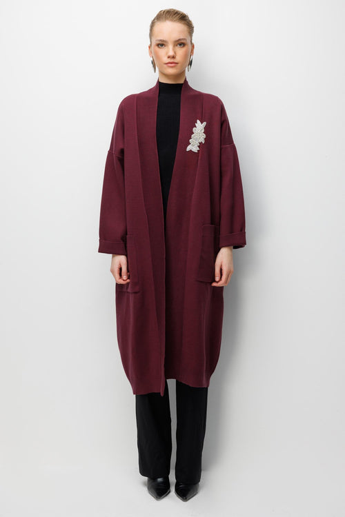 Aksesuar Detaylı Uzun Hırka