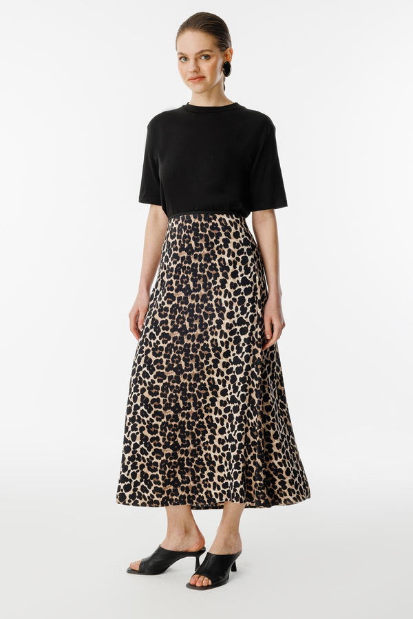 Leopar Desenli Etek