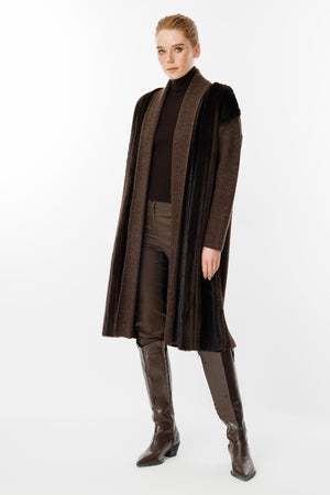 Kürk Detaylı Triko Hırka