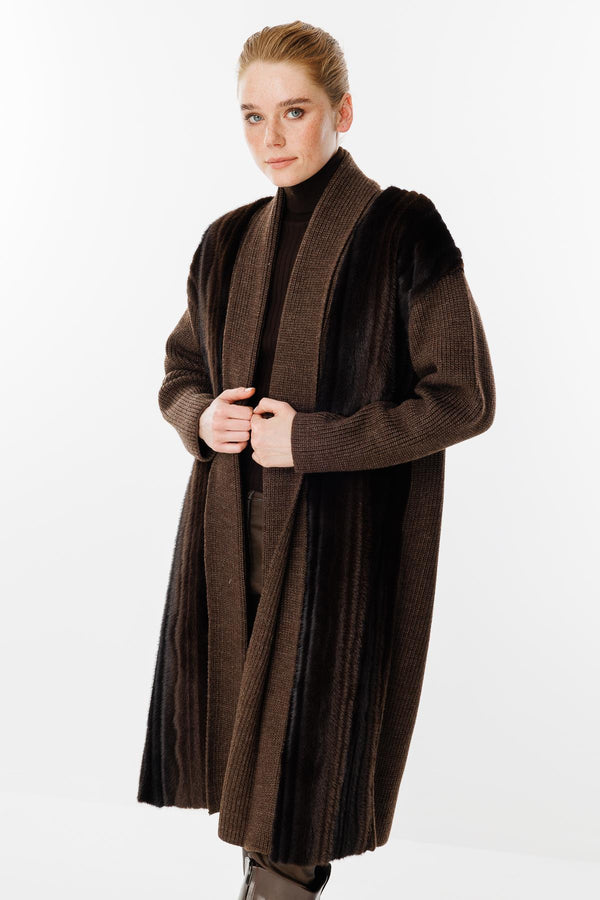 Kürk Detaylı Triko Hırka