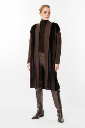 Kürk Detaylı Triko Hırka