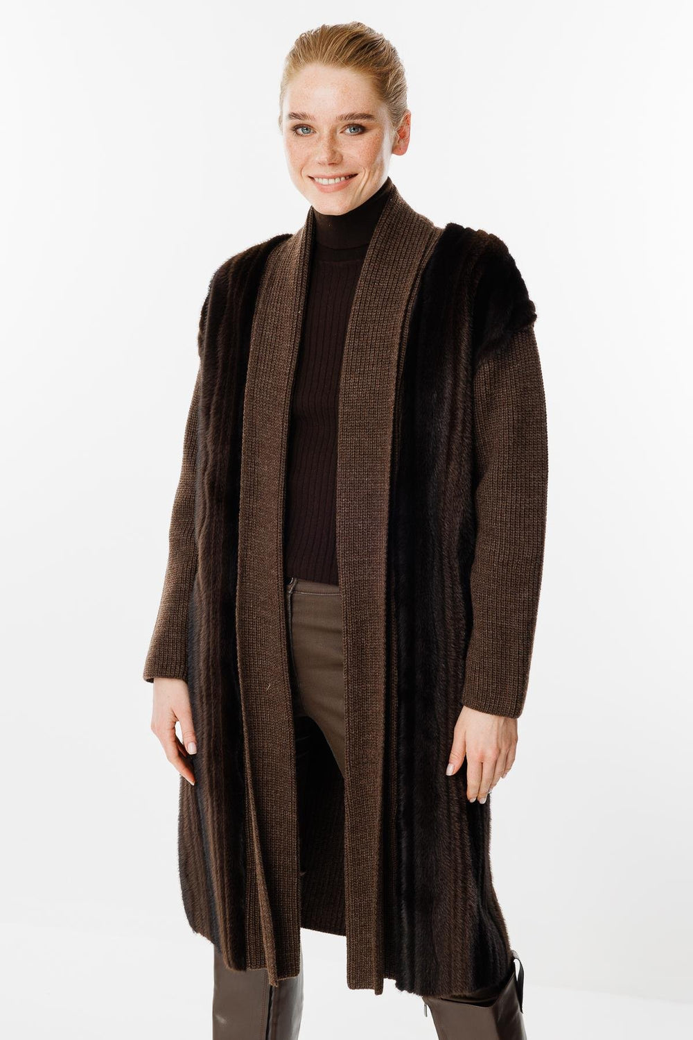 Kürk Detaylı Triko Hırka