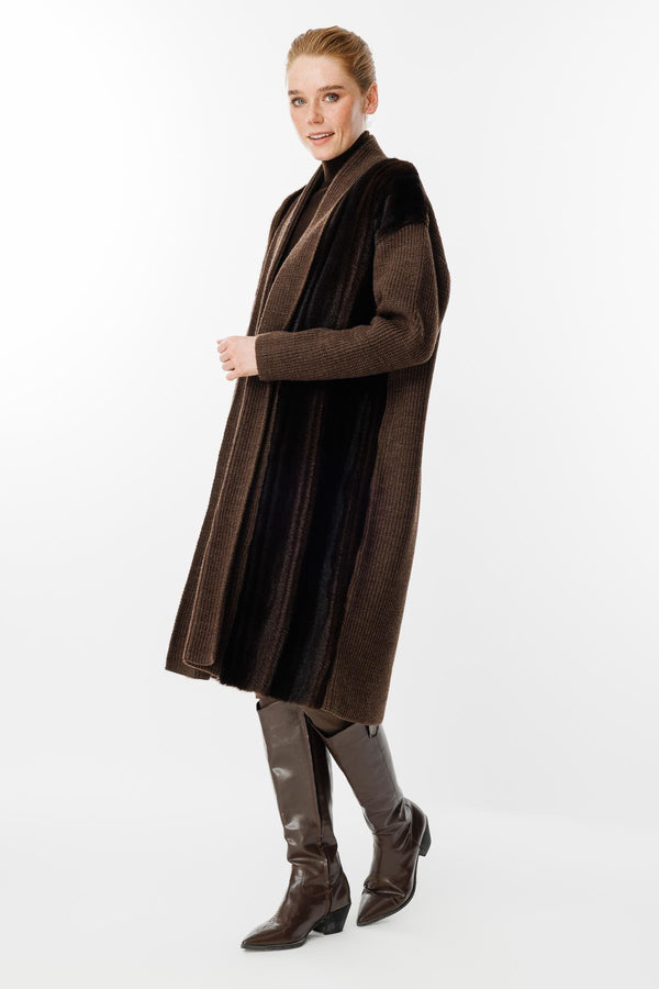 Kürk Detaylı Triko Hırka