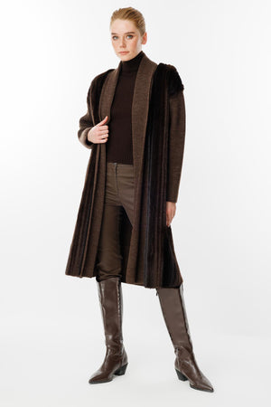 Kürk Detaylı Triko Hırka