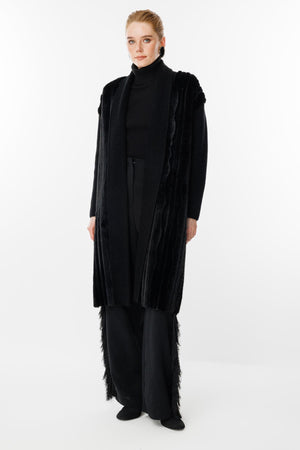 Kürk Detaylı Triko Hırka