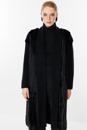 Kürk Detaylı Triko Hırka