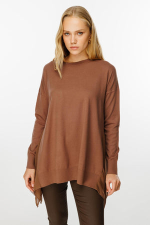 Şifon Detaylı Triko Tunik