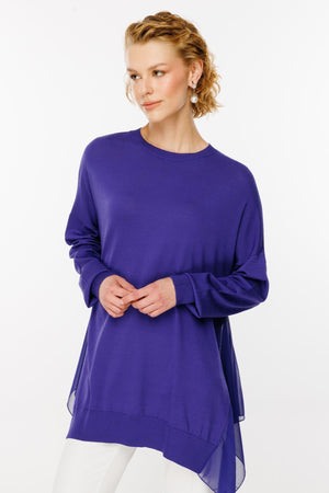 Şifon Detaylı Triko Tunik