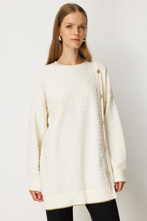 Asimetrik Triko Mixli Tunik