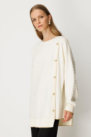 Asimetrik Triko Mixli Tunik