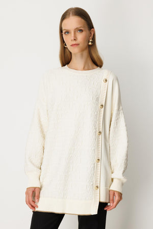 Asimetrik Triko Mixli Tunik