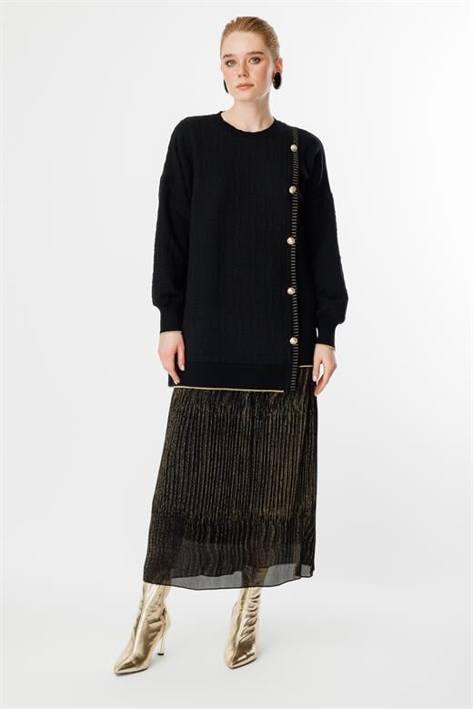 Asimetrik Triko Mixli Tunik