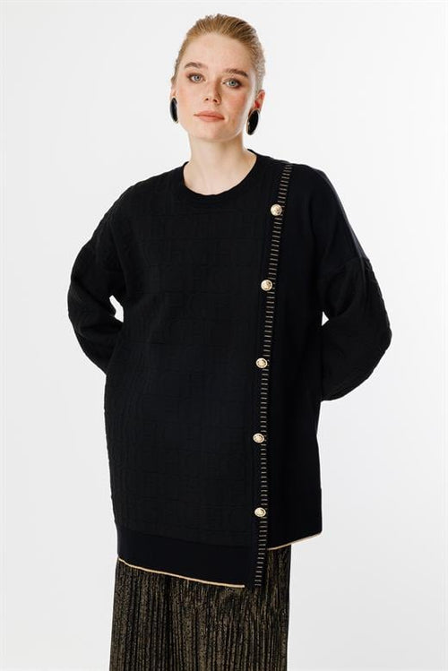 Asimetrik Triko Mixli Tunik