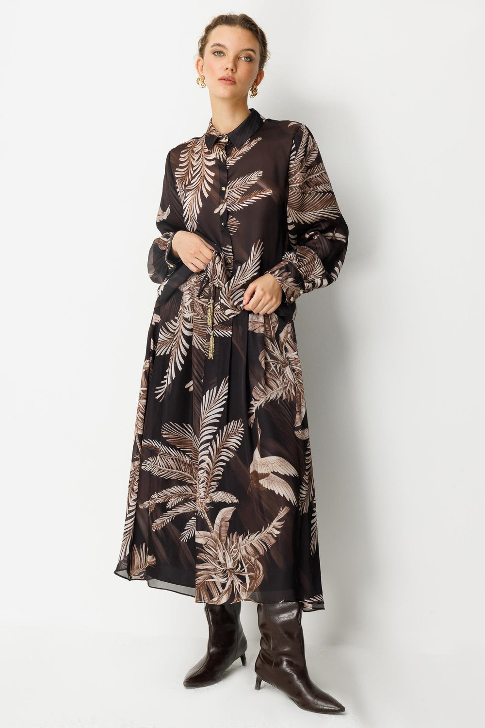 Tropikal Desenli Takım