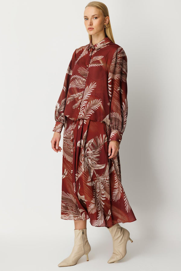 Tropikal Desenli Takım