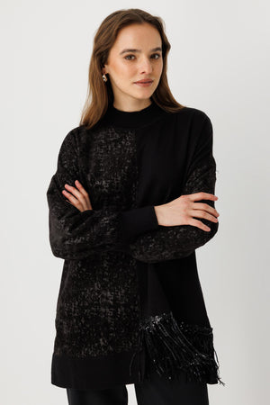 Kadife Blok Geçişli Tunik