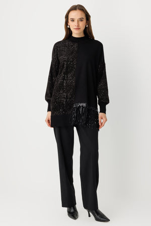 Kadife Blok Geçişli Tunik