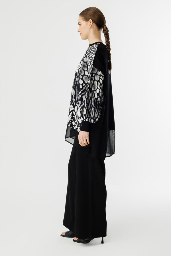 Şifon Kumaş Detaylı Tunik