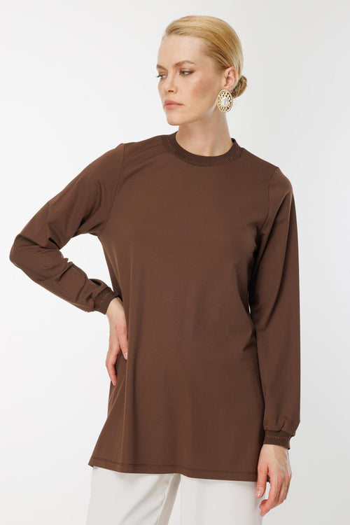 Uzun Kol Simli Tunik