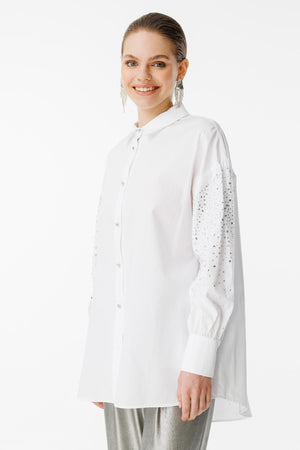 Kolları Taş Detaylı Tunik