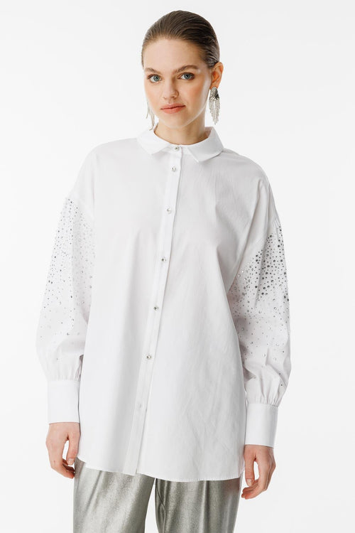 Kolları Taş Detaylı Tunik