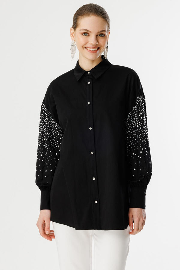 Kolları Taş Detaylı Tunik