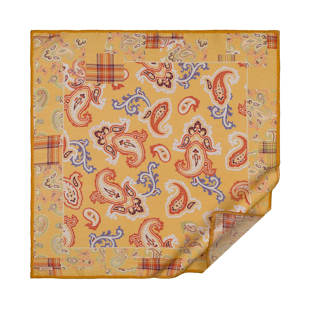 Gold Patchwork Desenli Tensel Eşarp