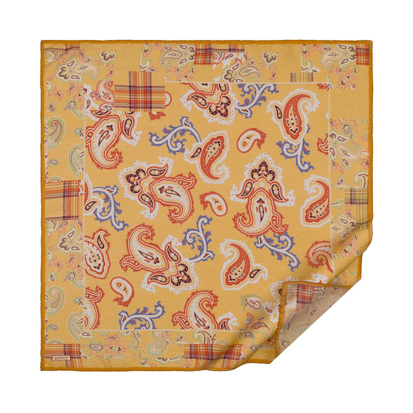 Gold Patchwork Desenli Tensel Eşarp
