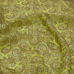 Haki Yeşili Mezopotamya Model 02 Desenli Tencel Sal