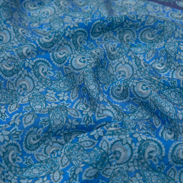 Indigo Mezopotamya Model 02 Desenli Tencel Sal