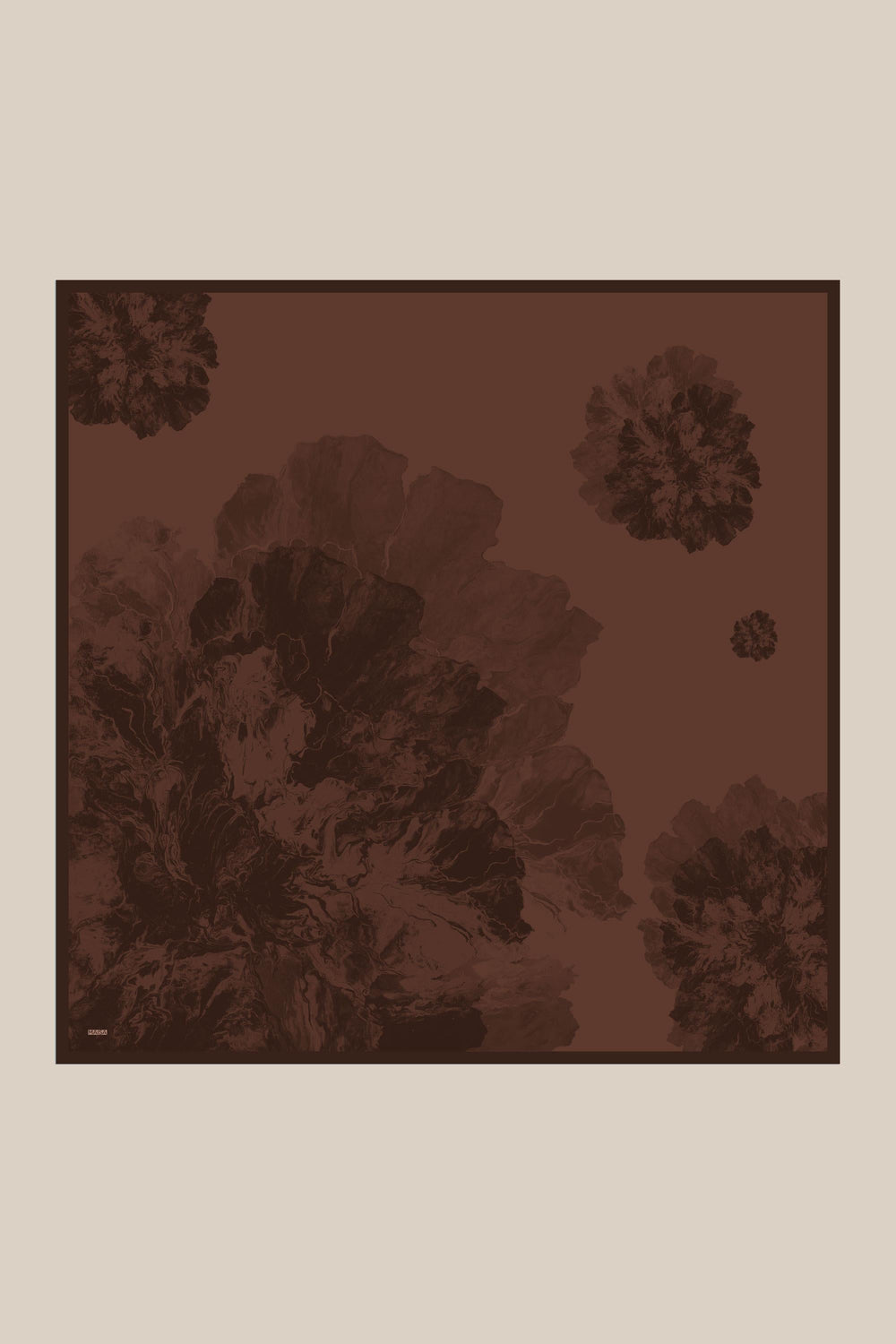 Katre Tivil İpek Eşarp 90*90 cm - Kahverengi