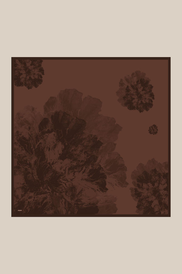Katre Tivil İpek Eşarp 90*90 cm - Kahverengi