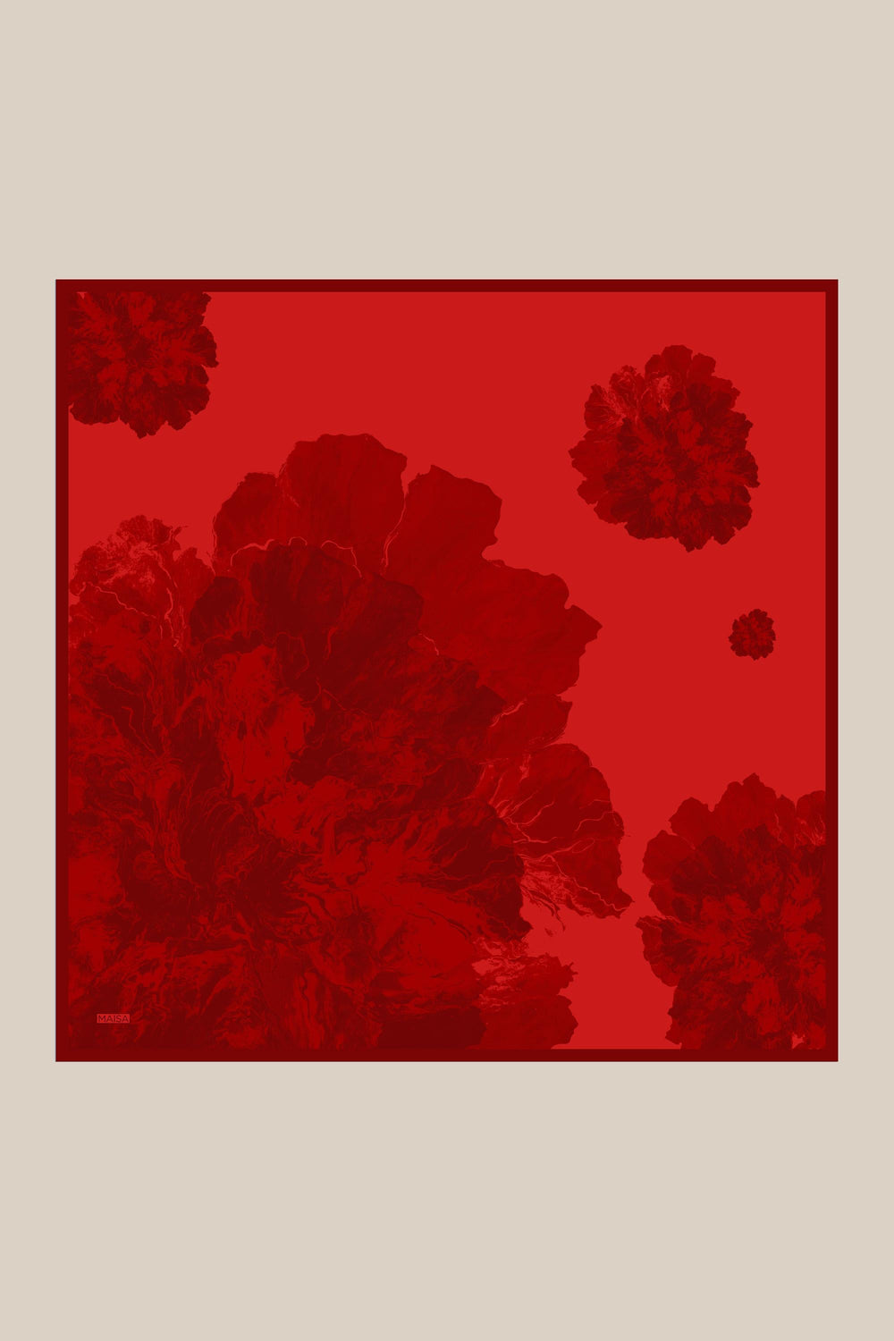 Katre Tivil İpek Eşarp 90x90 cm - Kırmızı