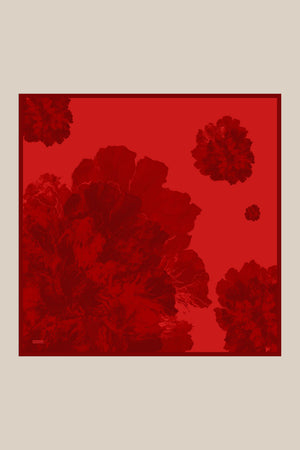 Katre Tivil İpek Eşarp 90x90 cm - Kırmızı
