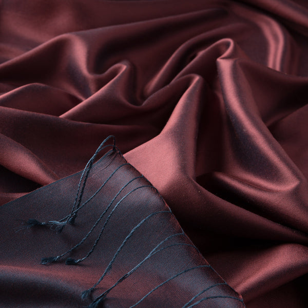 Kiremit Çift Taraflı İpek Şal