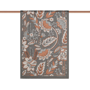 Koyu Taş Saray Sarmaşığı Desenli Tensel Şal