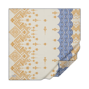 Krem Kilim Esintisi Pamuk Eşarp
