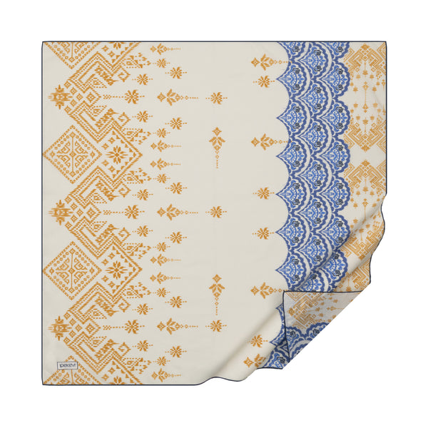 Krem Kilim Esintisi Pamuk Eşarp