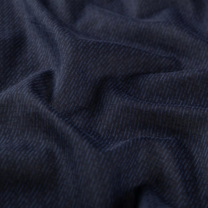 Lacivert İndigo Çizgili Pamuk Eşarp