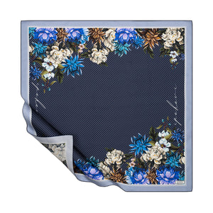 Lacivert Mavi Havva Tivil İpek Eşarp