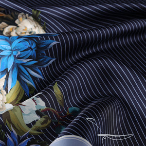 Lacivert Mavi Havva Tivil İpek Eşarp