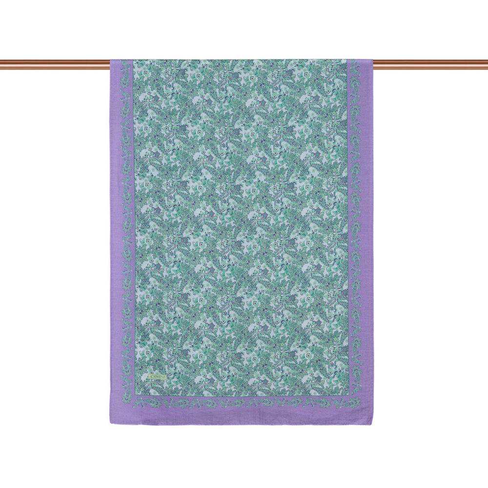 Mor Su Yeşili  Mezopotamya Model 06 Desenli Tensel Şal