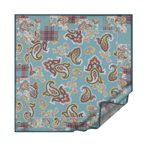 Mentol Patchwork Desenli Tensel Eşarp